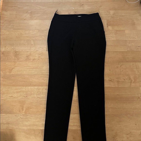 Anne Fontaine black crepe side zip straight leg mid ride trousers size S - Picture 3 of 6